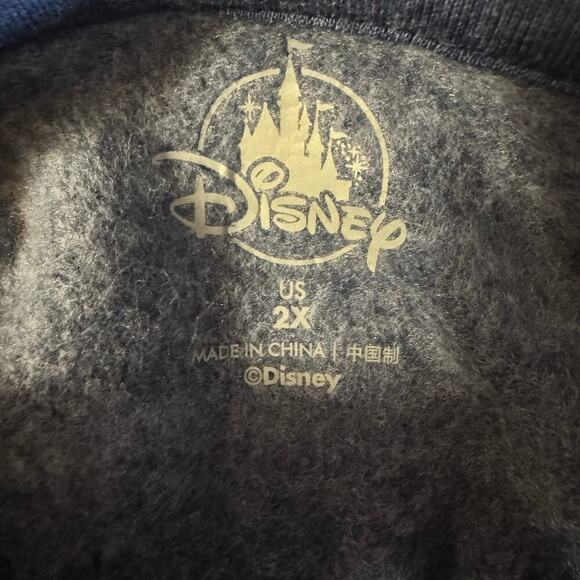 Disney World Parks Map Full Zip Up Hoodie Size 2X Blue Mickey Mouse Hidden - Picture 7 of 9